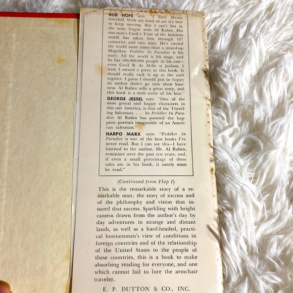 PEDDLER IN PARADISE AUTOGRAPHED INSCRIBED by author AL RABIN Hardback 1956 - Picture 10 of 10